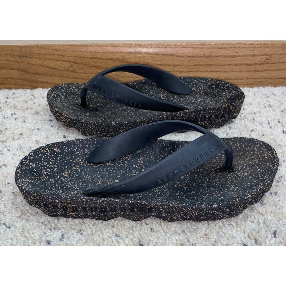 Asportuguesas FEEL075ASP Black Strap Casual Flip-Flops Sandal 8.5 US/39 EU
